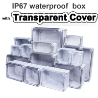 Caja impermeable transparente tipo F, caja de monitoreo para exteriores, caja de conexiones impermeable para exteriores, caja de interruptor de sellado de terminal de plástico ABS