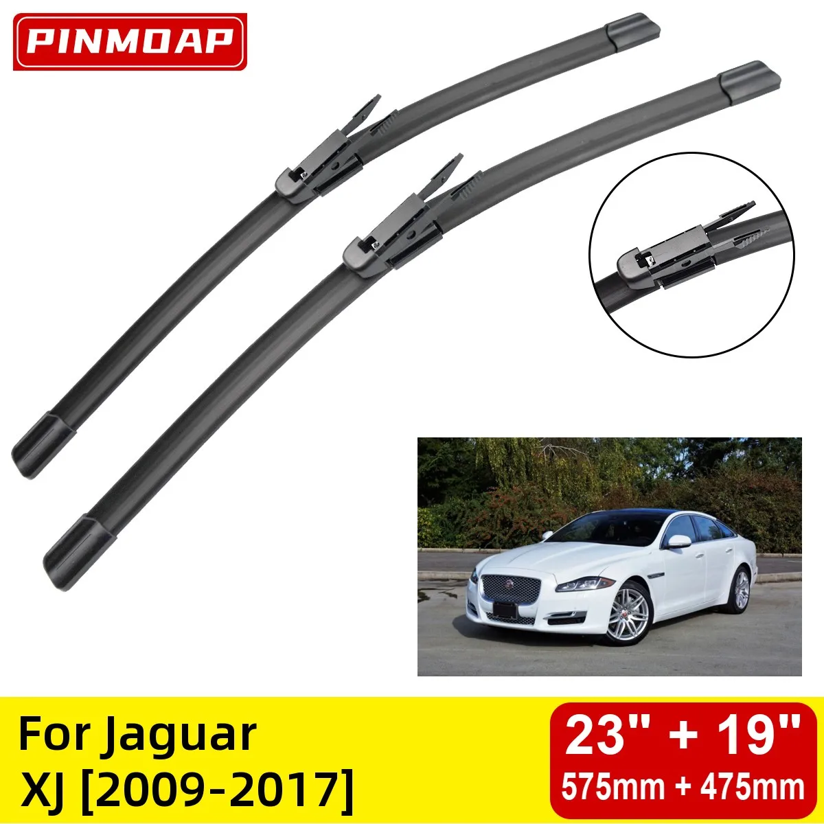 

Front Wiper Blades For Jaguar XJ 2009-2017 Windshield Windscreen Window 23"+19" 2009 2010 2011 2012 2013 2014 2015 2016 2017