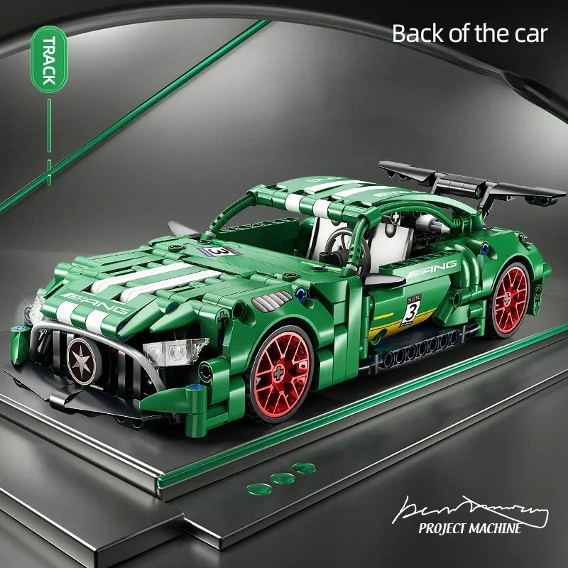 

1:18 Technical Super Racing Car Model Building Blocks Pull Back Super Racers DIY Bricks Toys for Children Boy Gift