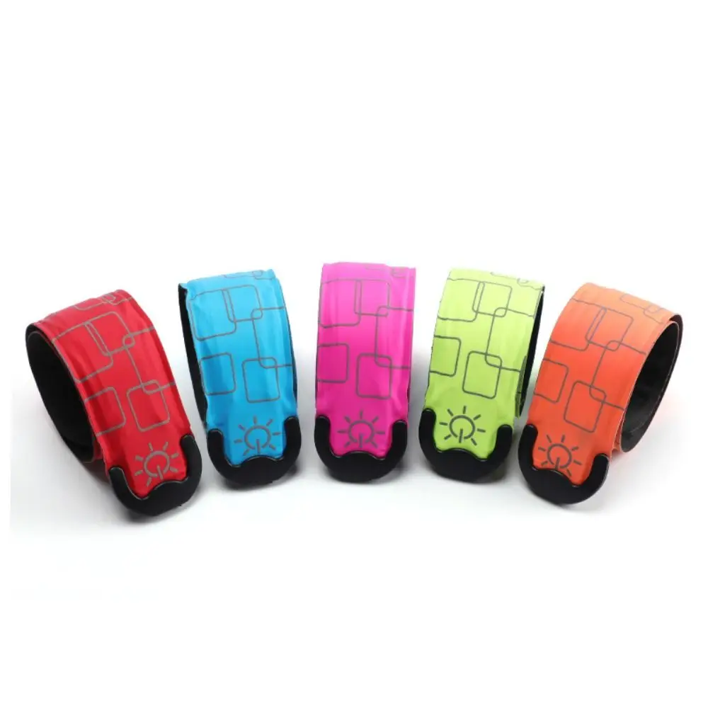 Battery Style Night Running Armband 5 Colors USB Rechargeable Reflective Running Gear Light Weight High Visibility