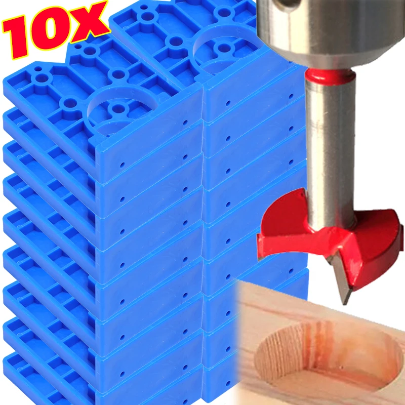 

1/10x набор для сверления петель, скрытая направляющая, локатор для сверления петель, пластиковый открывалка для отверстий, дверные шкафы «сделай сам», установленный позиционер