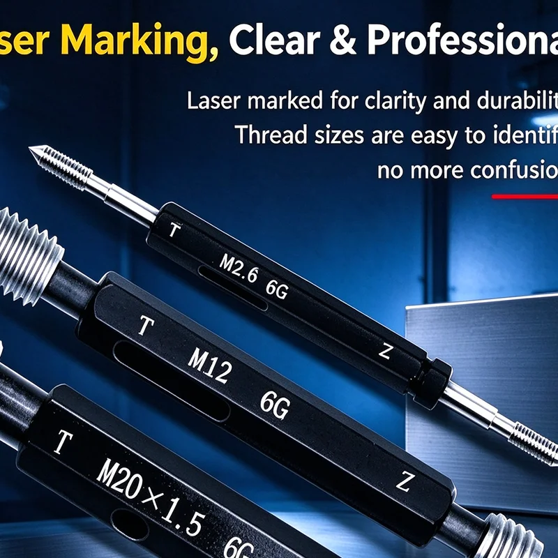 YRFL 1PCS Steel Mer-cury Gage Fine Thread Plug Gauge Tolerance 6G M31 M32 M40 M50 M60 Thread Distance 3