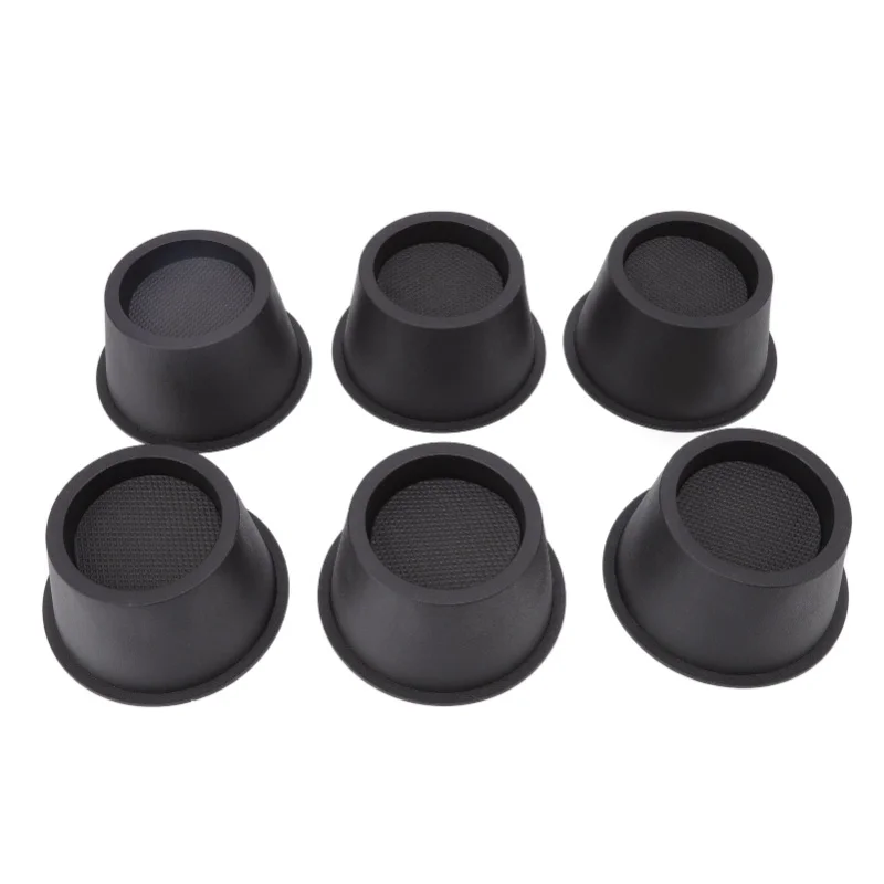 6Pcs Furniture Risers Round Plastic Furniture Lift Riser For Bed Table Couch Black 2.8in