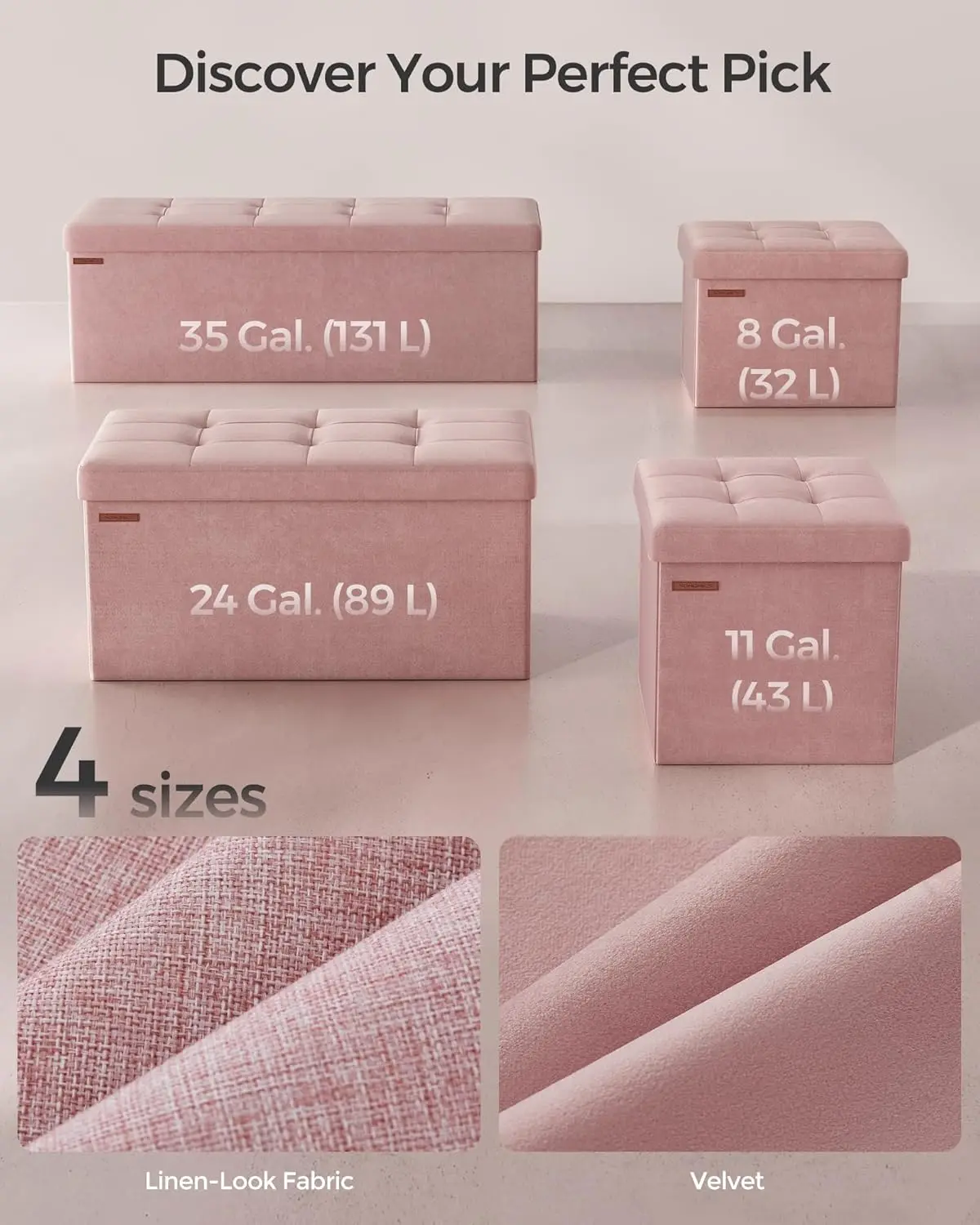 مقعد عثماني للتخزين، مسند قدم عثماني قابل للطي، 15 × 30 × 15 بوصة، نهاية مقعد السرير، صندوق تخزين، تحميل يصل إلى 660 رطل #6