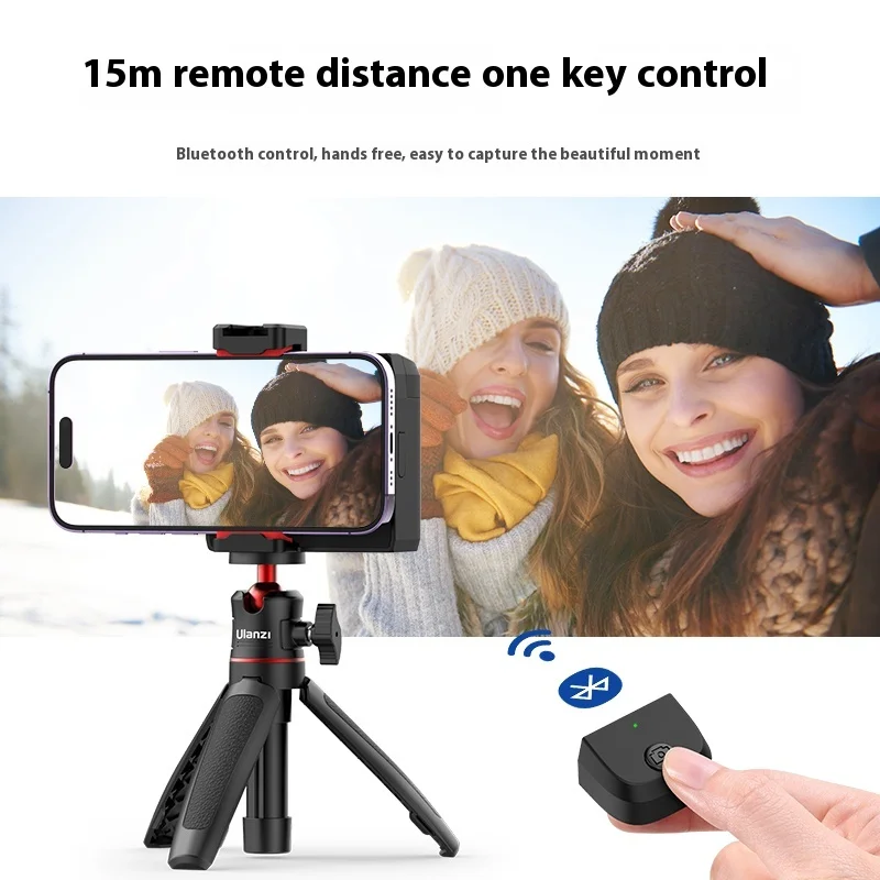 New Ulanzi CG02 Smartphone Selfie Grip Custom Bluetooth Fill Light with CRI 95+ 5500K 15M Remote Zoom & Anti-Shake Stabilizer