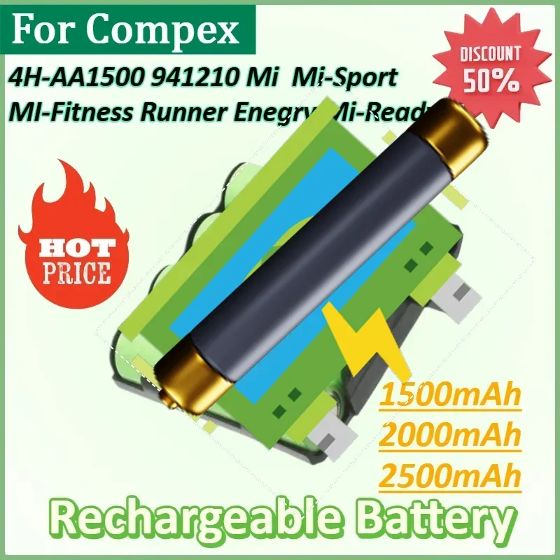 

1500mAh 2000mAh 2500mAh High Quality Medical Battery for Compex 4H-AA1500 941210 Mi-Sport MI-Fitness Runner Enegry Mi-Ready