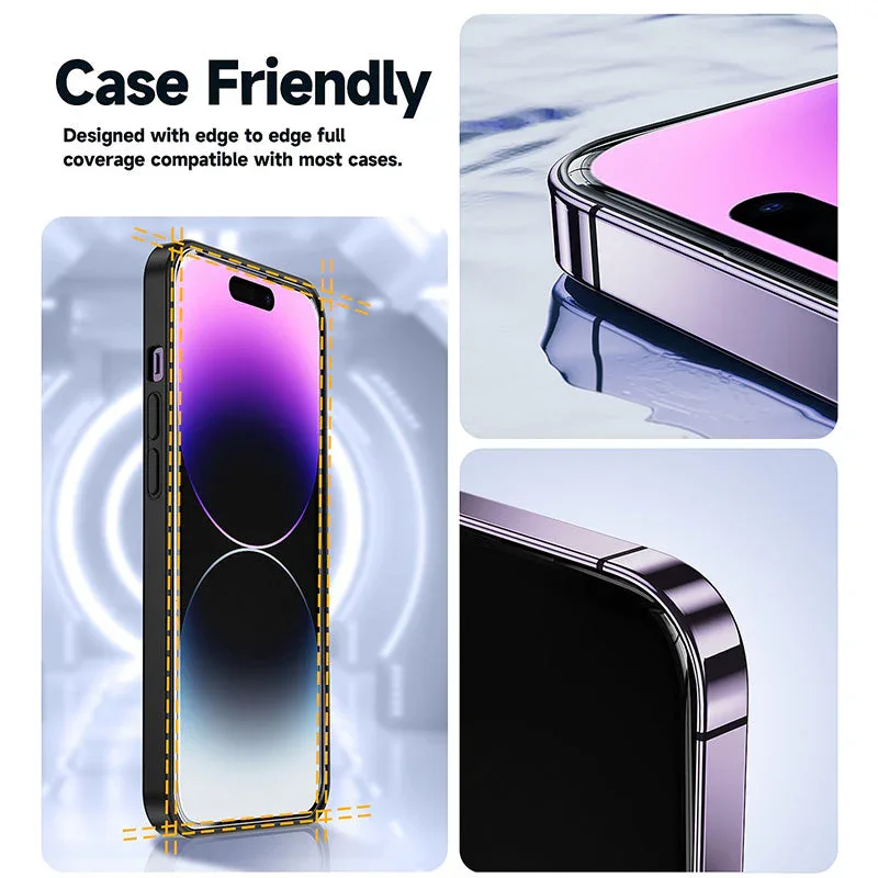 Phone Screen Clear Protector for iPhone 15 Pro Max 14 13 12 11 HD Tempered Film Dust Free No Bubbles with Tool Easy Install