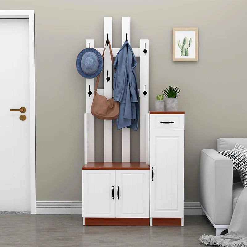 Modern simple home with hanger integrated combination coat rack foyer porch partition storage multi-functional shoe cabinet