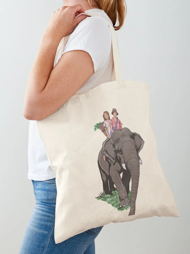 

Karen and Elephant Tote Bag Cloth bag reusable shopping bags bag for beach Reusable bags