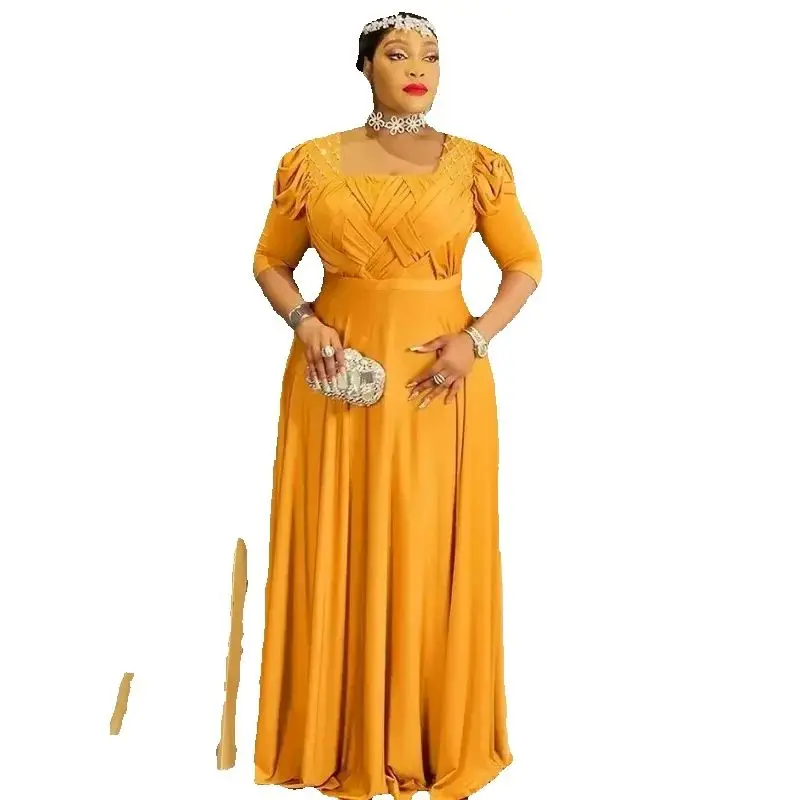 

Plus Size African Party Dresses for Women 2026 New Fashion Half Sleeve Wedding Evening Gown Elegant Turkey