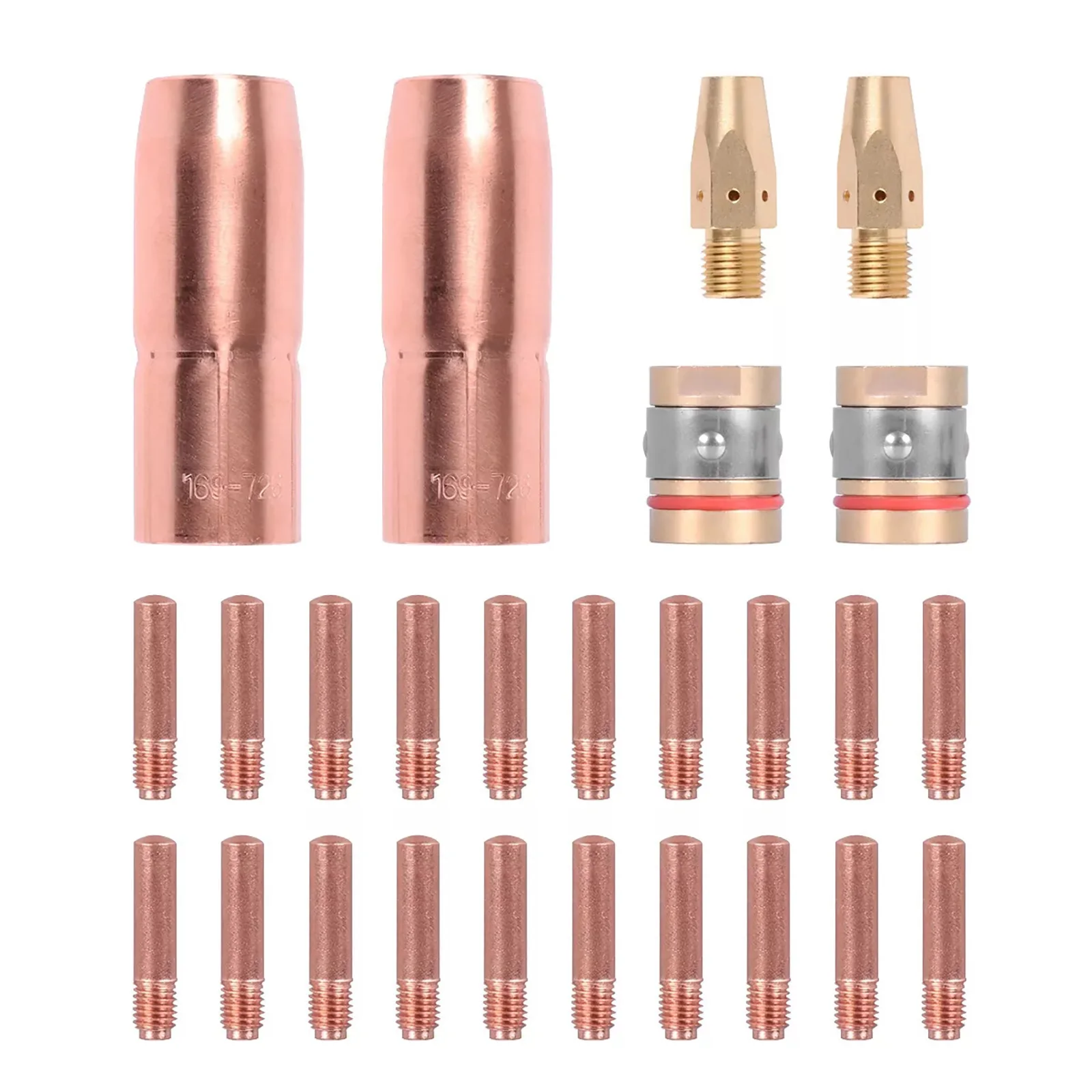 26Pcs MIG Welding Torch Kit 0.035-inch Contact Tip Nozzle Diffuser For Miller M-25/M-40 For Hobart H MIG Welding Torch Accessory