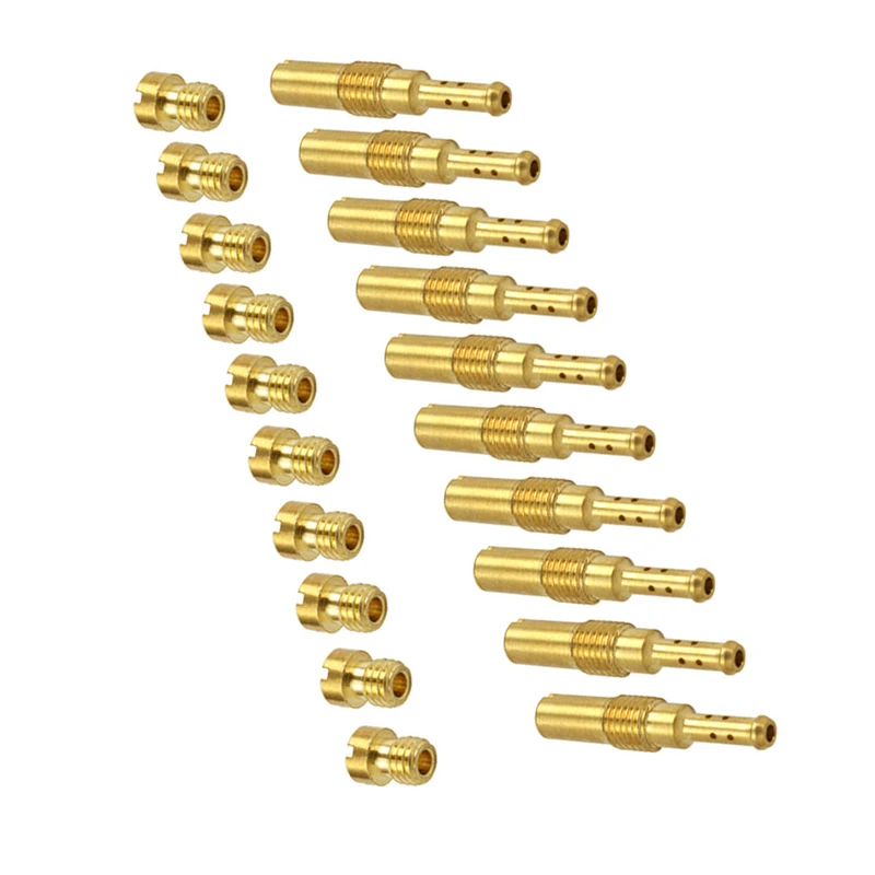 10/20 Pcs Carburetor nozzle Main Jets and Slow Pilot Jets For KEIHIN OKO KOSO CVK PE PWK Carb Brass Jet Kit 10PCS Mortorcycle