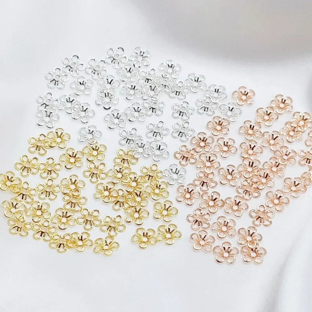 14K Gold-plated Hollowed-out Flower Hat Bead Holder, DIY Bead Hat Holder, Beaded Jewelry and Hair Accessory