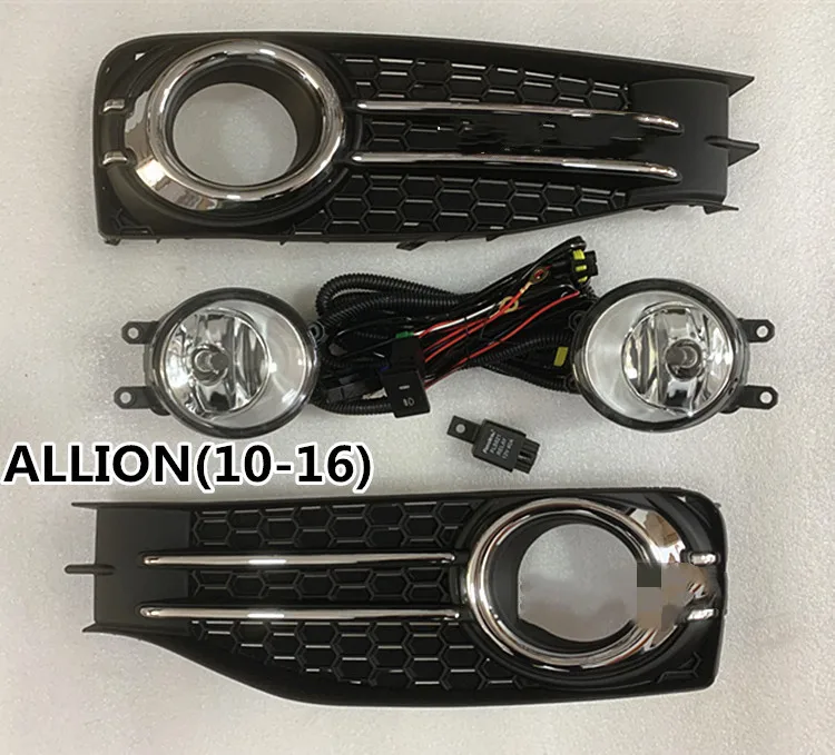 1set car bumper headlamp Allion headlight 2010~2016y halogen bulb DRL car accessories head light Allion fog lamp