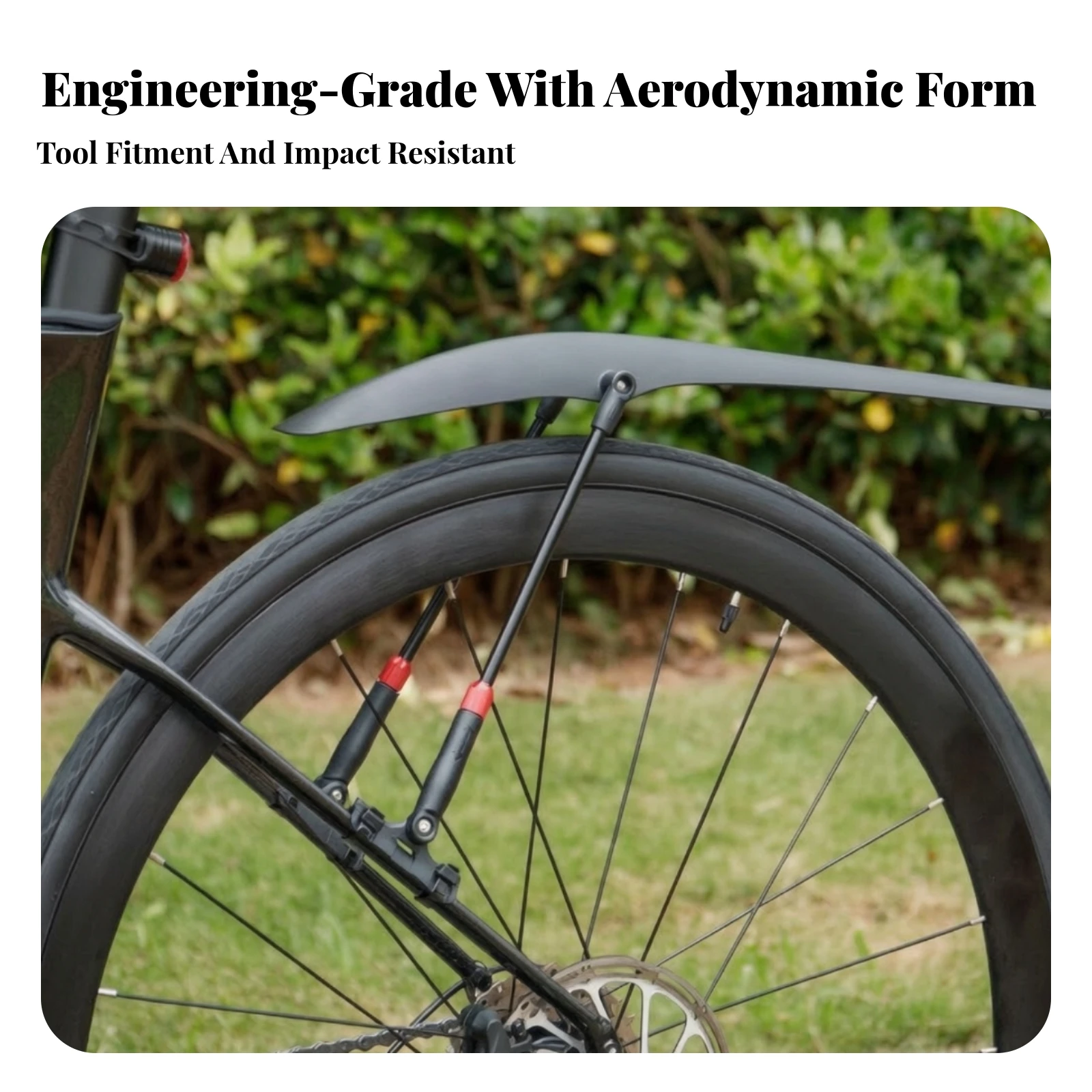 2 Pieces Mudguard Lightweight Bike Mudguard with Support Arms Bike Mudguard with Mounting Hardware Streamlined for Cyclists