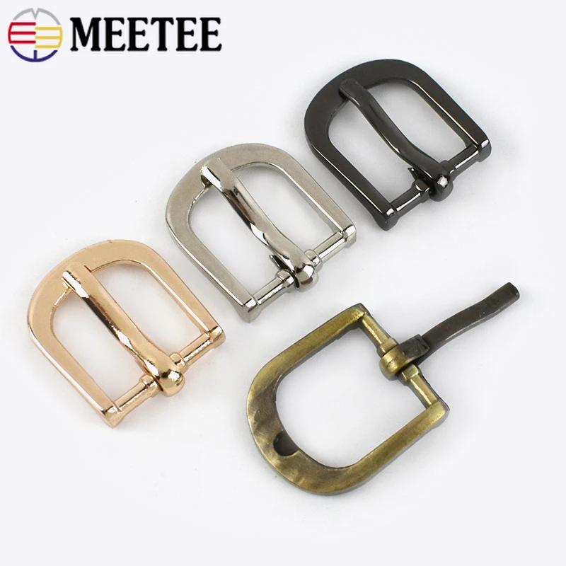 5/10Pcs Meetee 12-38mm Metal Pin Buckle for Bag Webbing Belt Roller Adjustable Strap Clasp Shoes Hook Hardware Craft Accessories