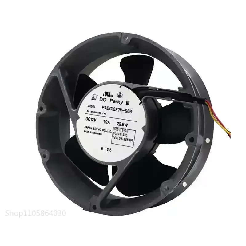 LY Original For PADC12X7P-966 12V 1.9A 22.8W DC Parky III 17251 15050 172mm Round Metal Aluminum Frame Axial Cooling Fan
