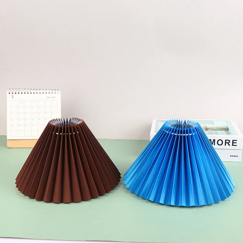 High Quality Hotel Pendant Lampshade Pleated Fabric Table Lamp Bedroom Bottom Opening Bedroom Bedside Multiple Colors Available