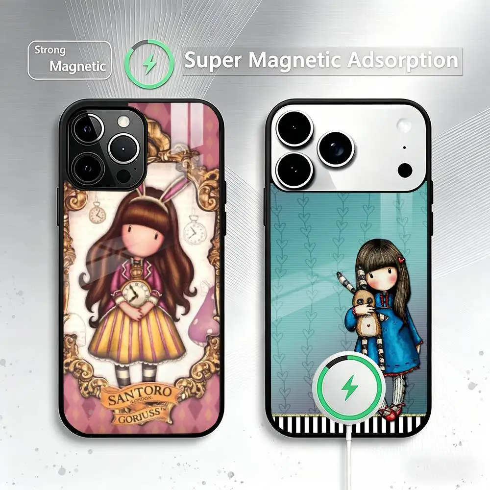

Cute S-Santoro g-Gorjuss Phone Case For iPhone17,16,15,14,13,12,11 Plus,Pro Magnetic with Magsafe Wireless Charging