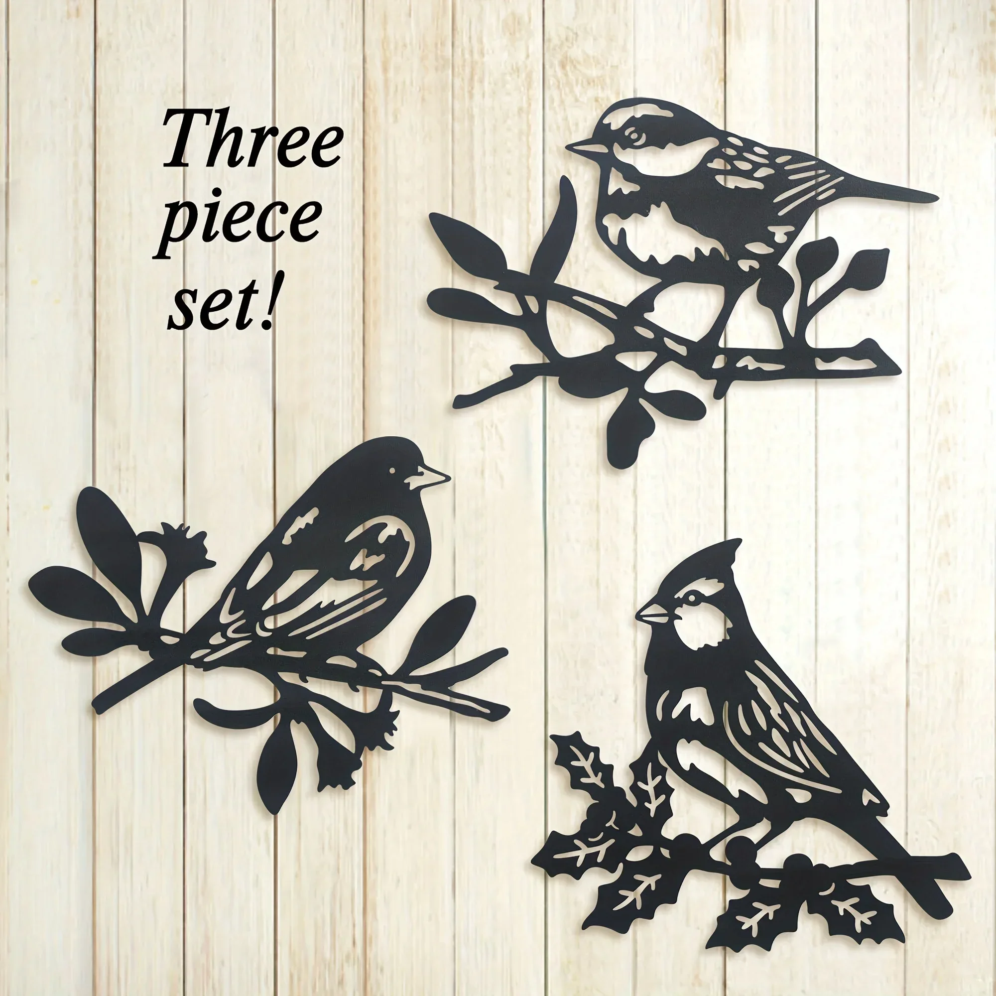 3pcs Metal Wall Hanging Animal Home Decoration, Metal Statue Pendant, Silhouette Art Wall Decoration, Hanging Indoor, Outdoor