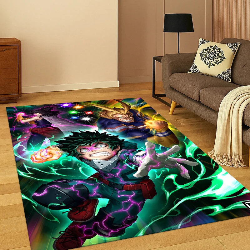 My Hero Academia Deku Bakugou Cartoon-Anime-Teppich für Schlafzimmer, Wohnzimmer, Sofa, Fußmatte, Heimdekoration, Kinderteppich, rutschfest