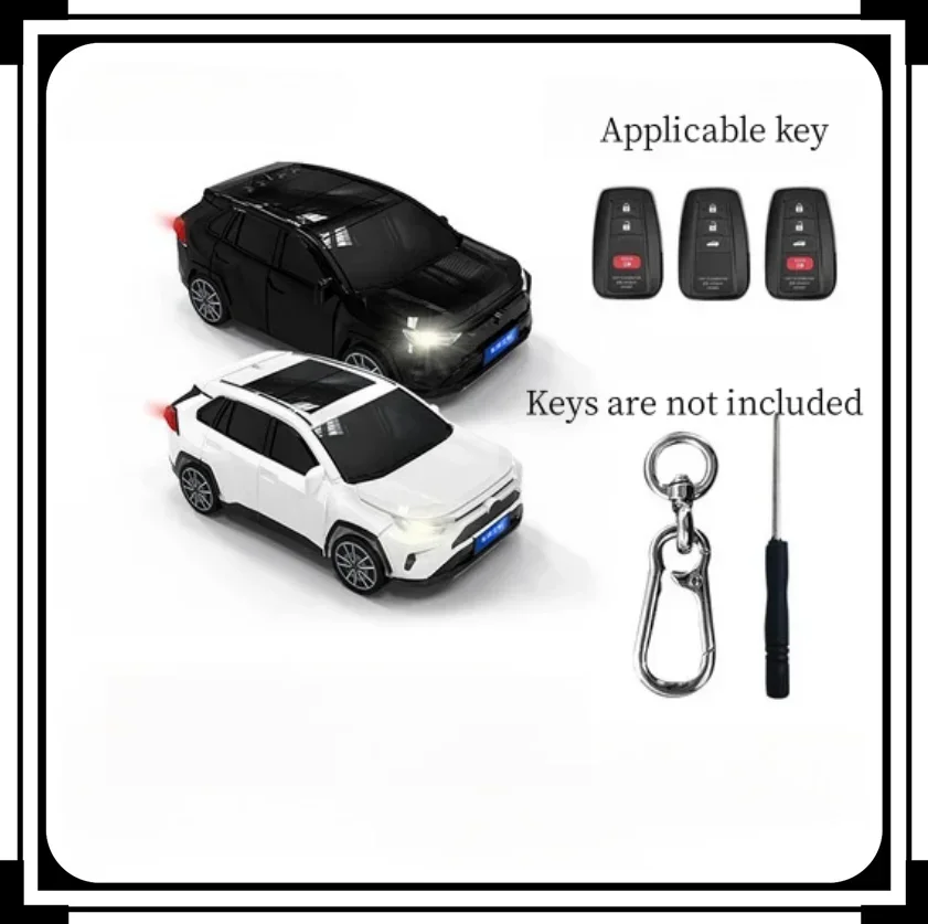 For Toyota RAV4 Key Cover Car Model Key Protective Case Creative Personalized Gift Car Key Pack Buckle Accessories Key Cover