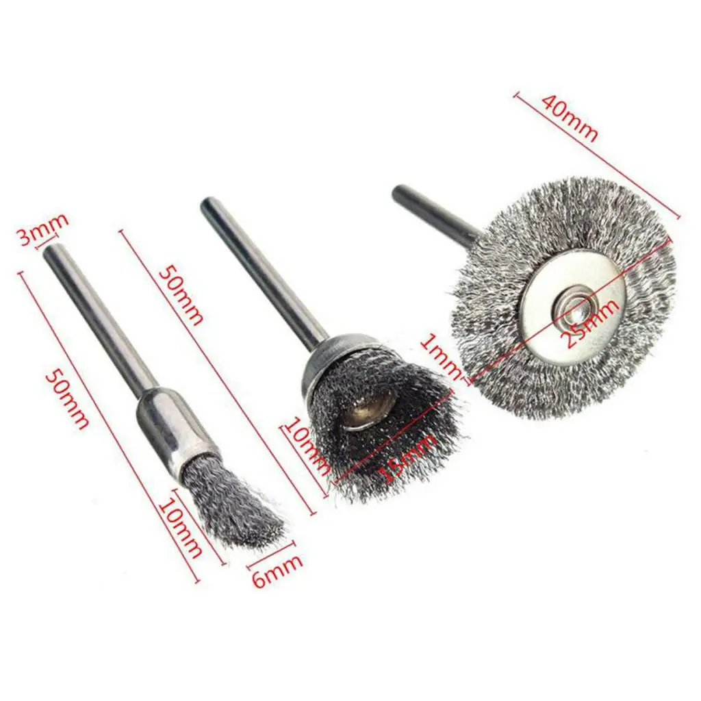 

Steel Brush Drill Attachment Rust Remover Polishing Set Wire Wheel Brush Kit for Metal Paint Removal