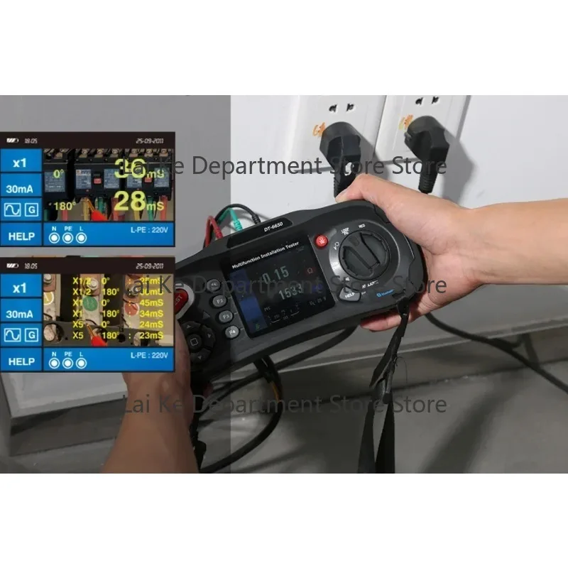 Medidor de Resistencia de Aislamiento Multifunción DT-6650 con Pantalla LCD TFT a Color de 3.5 Pulgadas para Pruebas Eléctricas