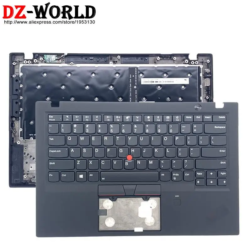 US English Backlit Keyboard With Shell Palmrest Upper Case for Lenovo Thinkpad X1 Carbon 6th Gen Laptop 01YR537 01YR573 01YU651