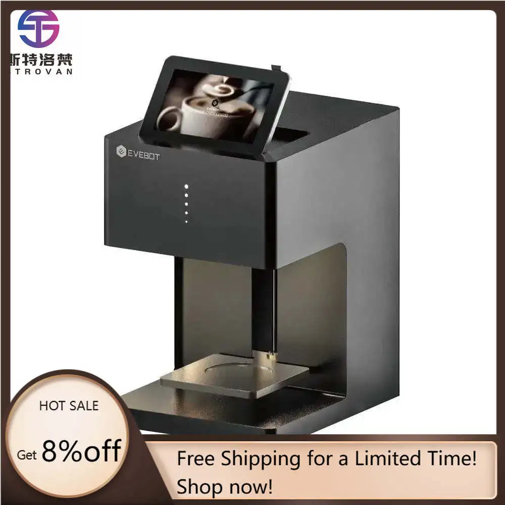 STLF JW ل EVEBOT EB-FC1 Selfie صورة الطباعة طابعة القهوة عالية الجودة رائجة البيع اللون الصالحة للأكل الفن WIFI XP600 طباعة للقهوة #1
