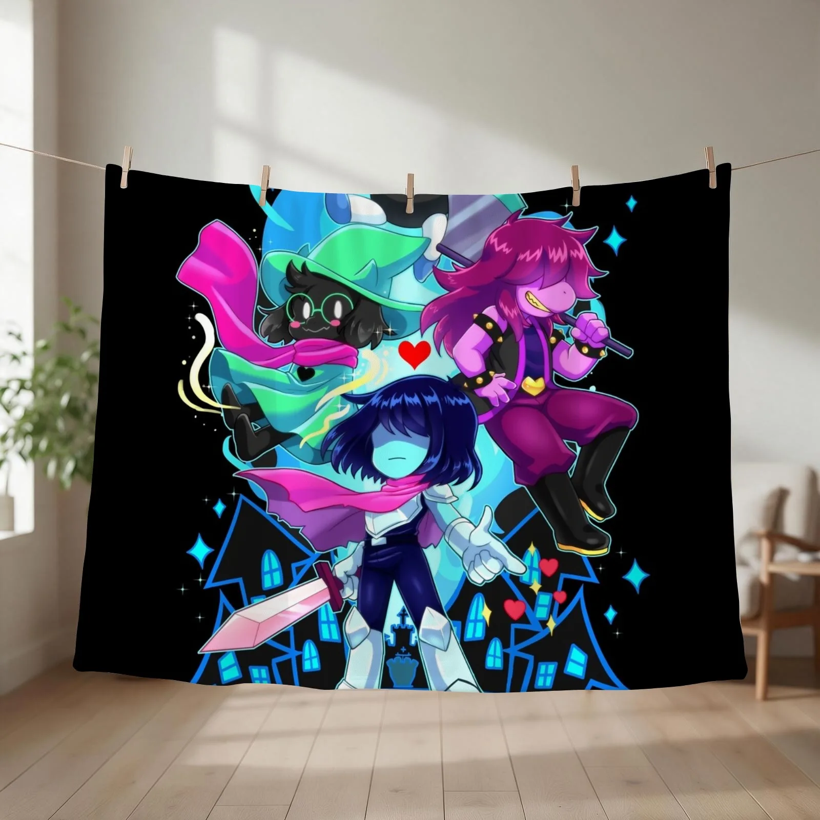 New Love Delta Rune Sparkling Throw Blanket couch cozy soft plush fuzzy picnic outdoor blanket