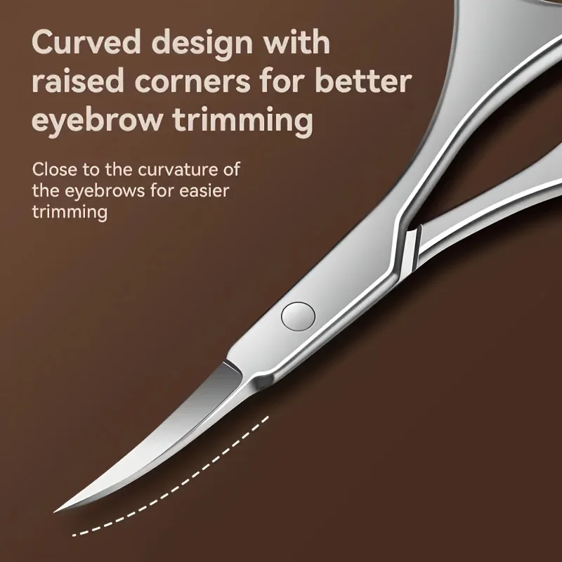 Professional Stainless Steel Precision Scissors for Eyebrows & Nose Hair - Dual-Handed, Ideal for Facial Hair Removal & Trimming