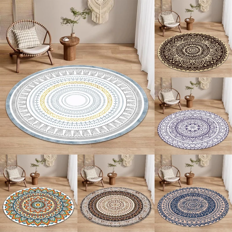 Home Bathroom Images - พรมทรงกลมสไตล์เปอร์เซียคลาสสิก ลายพรมแบบดั้งเดิม สำหรับปูพื้นห้องนั่งเล่น ห้องนอน ของตกแต่งบ้าน สวยงาม