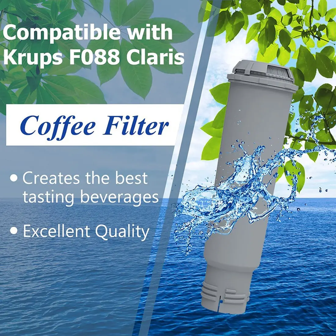 8-delige espressomachine waterfilter voor Krups Claris F088 Aqua filtersysteem, voor Siemens, Bosch, Nivona, Gaggenau, AEG, Neff # A66K