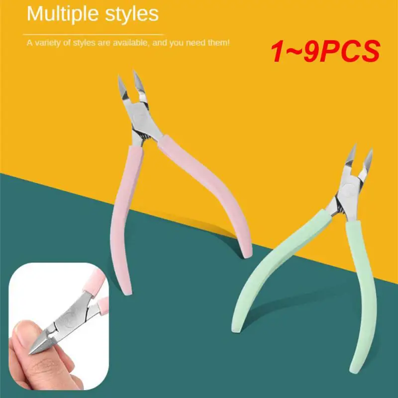 1~9PCS Double-end Nail Art Cuticle Remover Stainless Steel Manicure Pedicure Pusher Fork Scissor Trimmer 2-ways Nails Tool SAA17