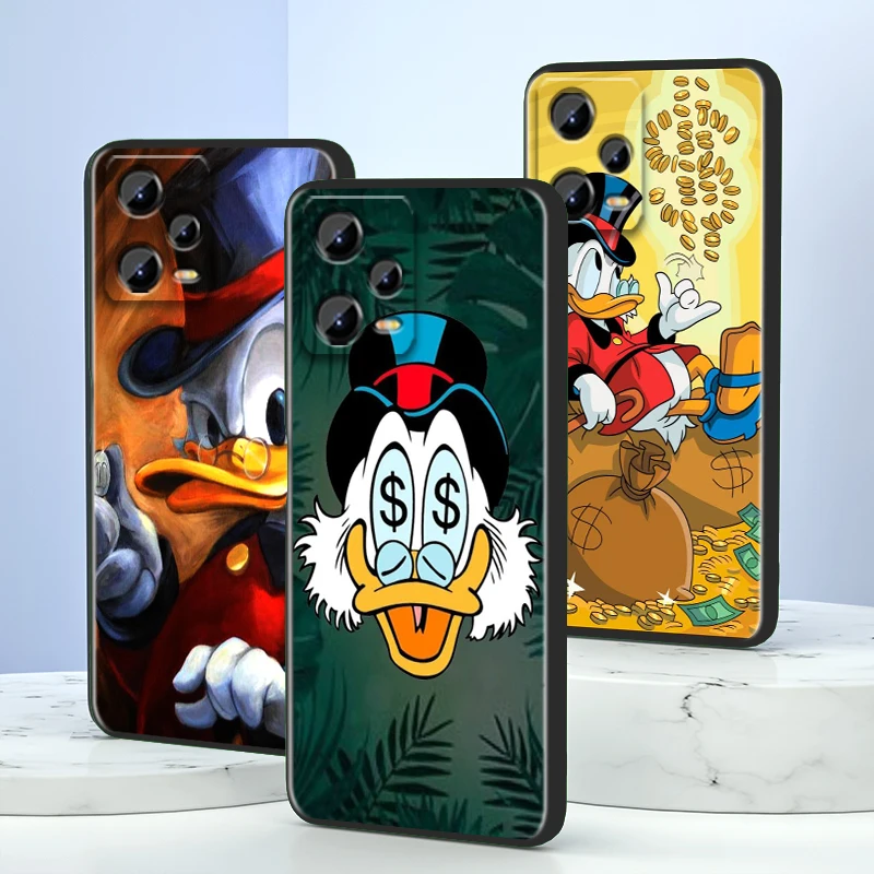 

Disney McDuck Scrooge Cool For Xiaomi Redmi Note 13 12R 12 12S Turbo 11 11T 11S 10 10S Pro Plus 5G Black Back Phone Case