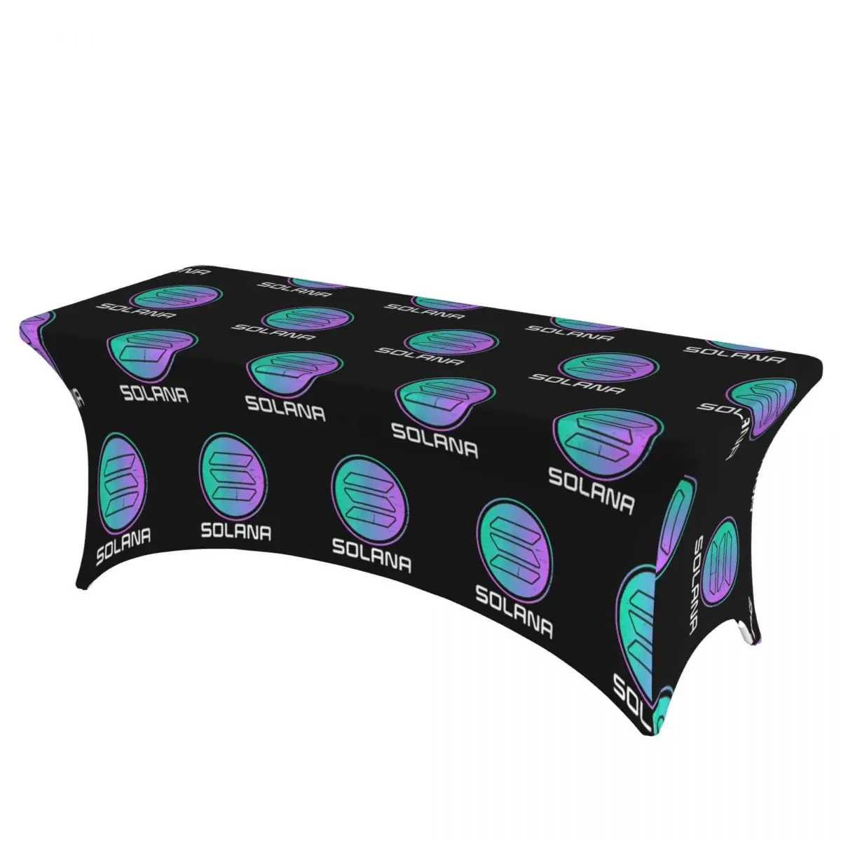 Nappe rectangulaire personnalisée Solana Cryptocurrency Solana SOL, housse de table anti-huile pour décorations de festival