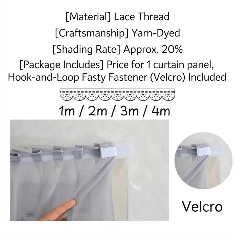 White Sheer Lace Valance Curtain Cherry Floral Print UV Resistant Light Filtering Window Valance for Kitchen Decor