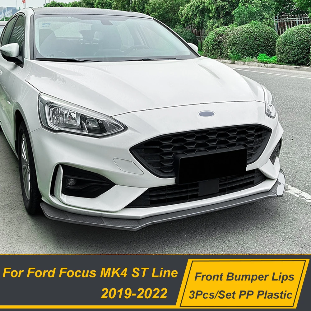 For Ford Focus MK4 ST Line 2019 20 21 22 Car Front Bumper Lip Chin Spoiler Splitter Diffuser Body Kit Protective Cover Deflector