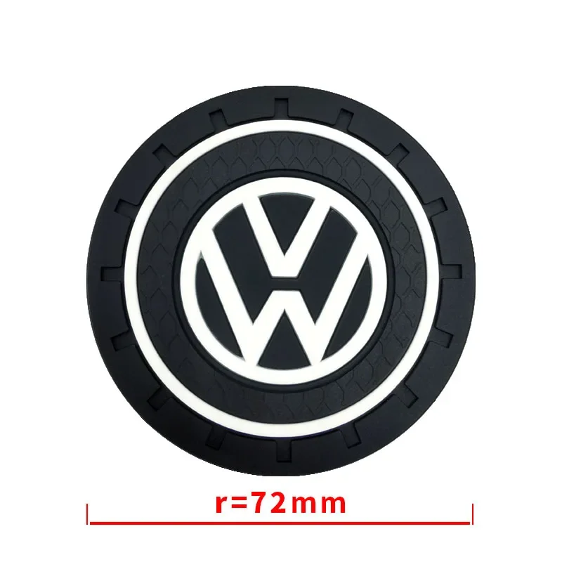 Car Anti Slip Coaster Anti-noise Water Cup Pad Cushion For Volkswagen VW RLine R Golf Amarok T5 ID3 Tiguan GTI Car Accessories