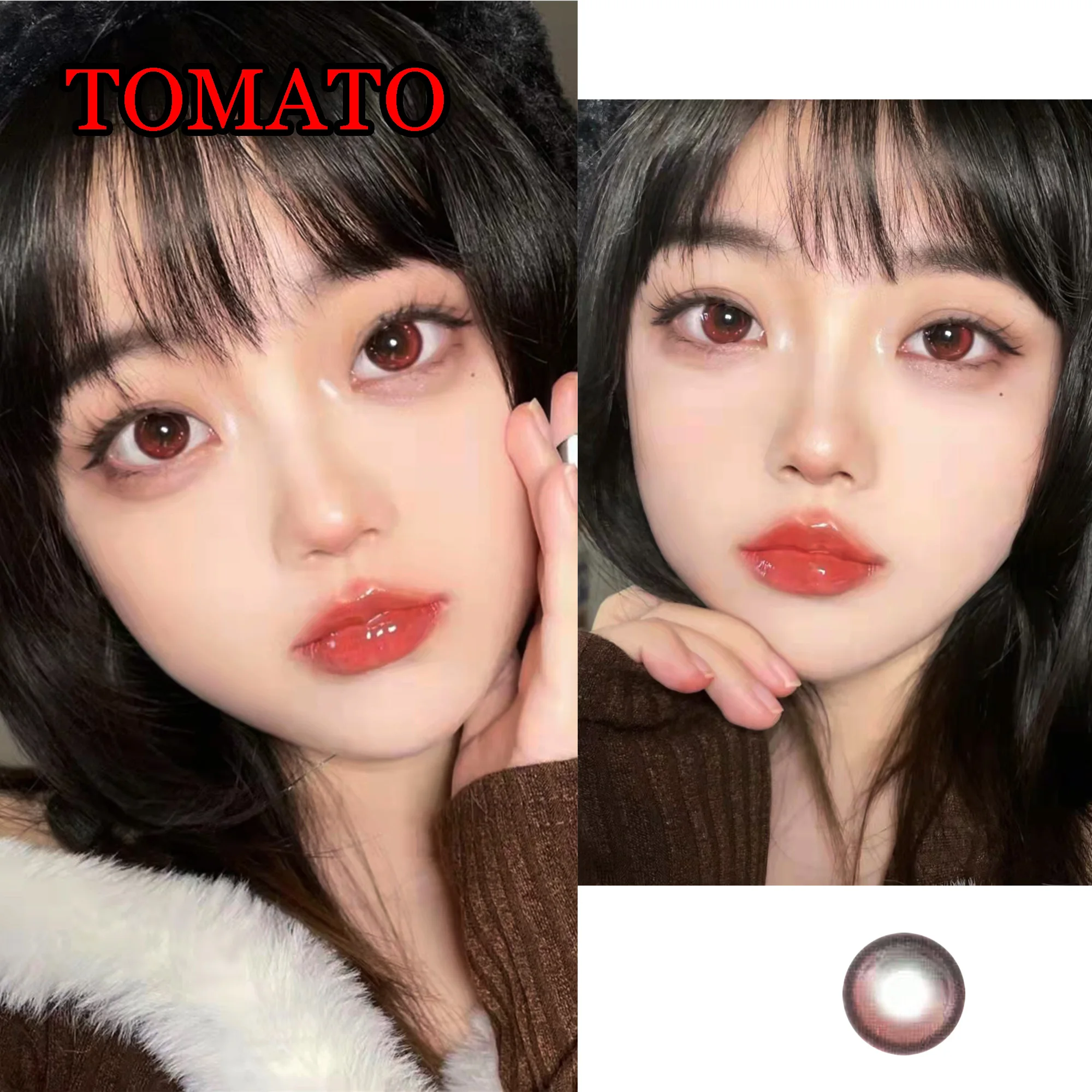 Coslens Glitter Halloween Red Zombie 14.50mm Cosplay Eye Look Contact Lenses Anime Accessories линзы для глаз цветные Tomato