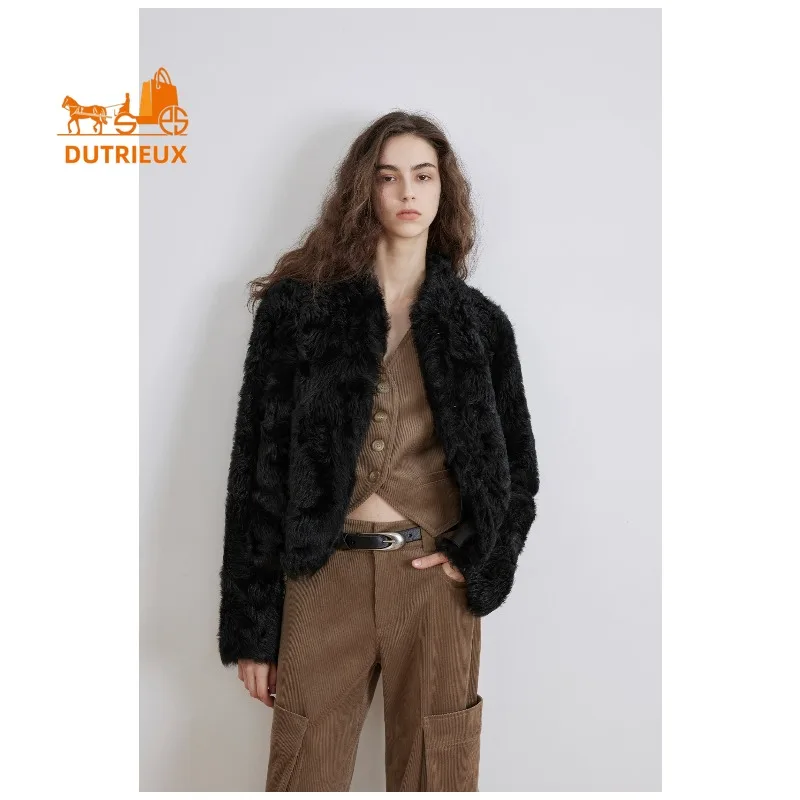 2025 New Winter Women's Fur Loose Short Fur Coat, 100% Mink Fur, Casual Soft and Comfortable Thick Warm Women's Jacket