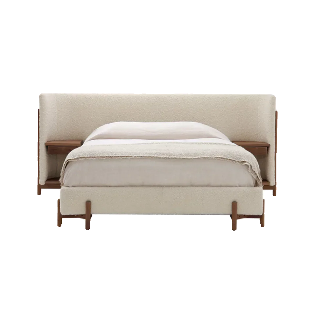 Hot Sales French Vintage Teddy Velvet Black Walnut Master Bed