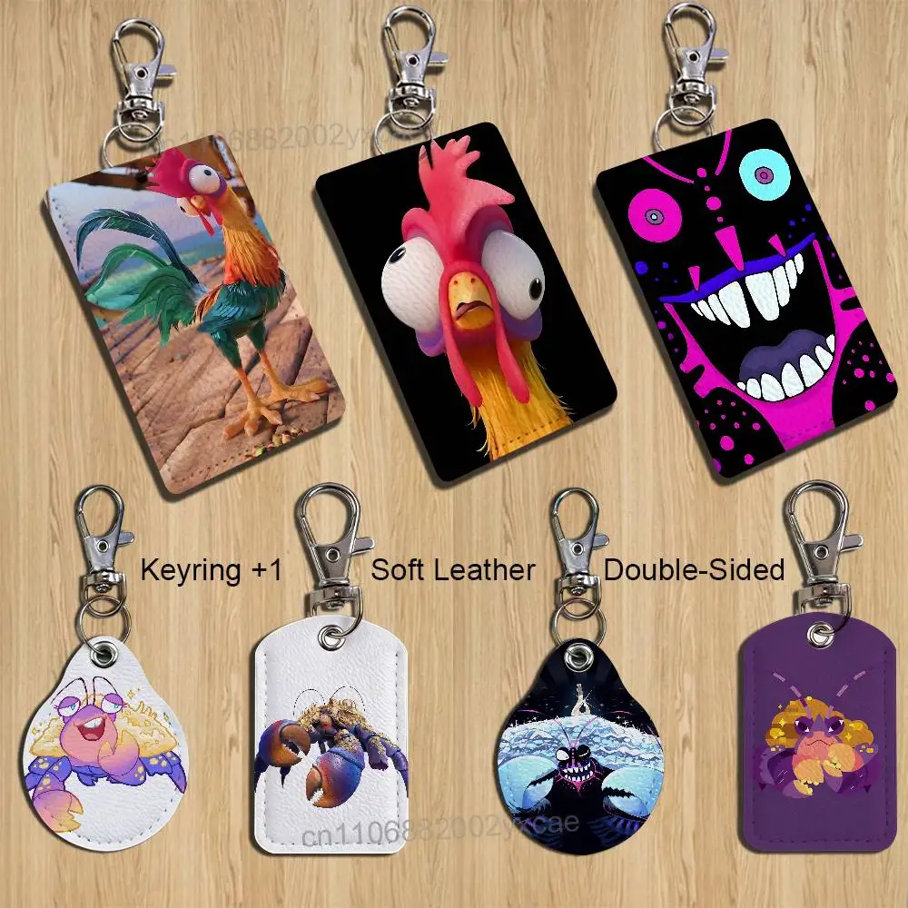 

logy Heihei Crab Tamatoa Moana Keychain Holder Suitable For Subway Bank Card Bus Case Badge Holder Wallet Card Textured pattern