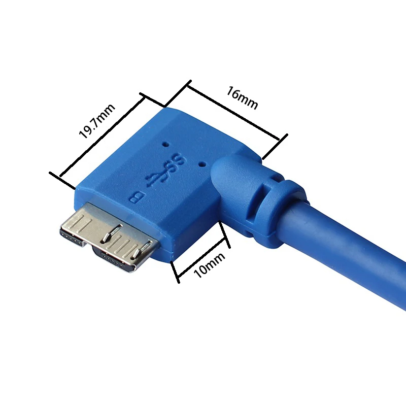 30cm 90 stopni pod kątem Micro B USB 3.0 synchronizacja danych krótki kabel ładowania dla przenośny dysk twardy USB3.0