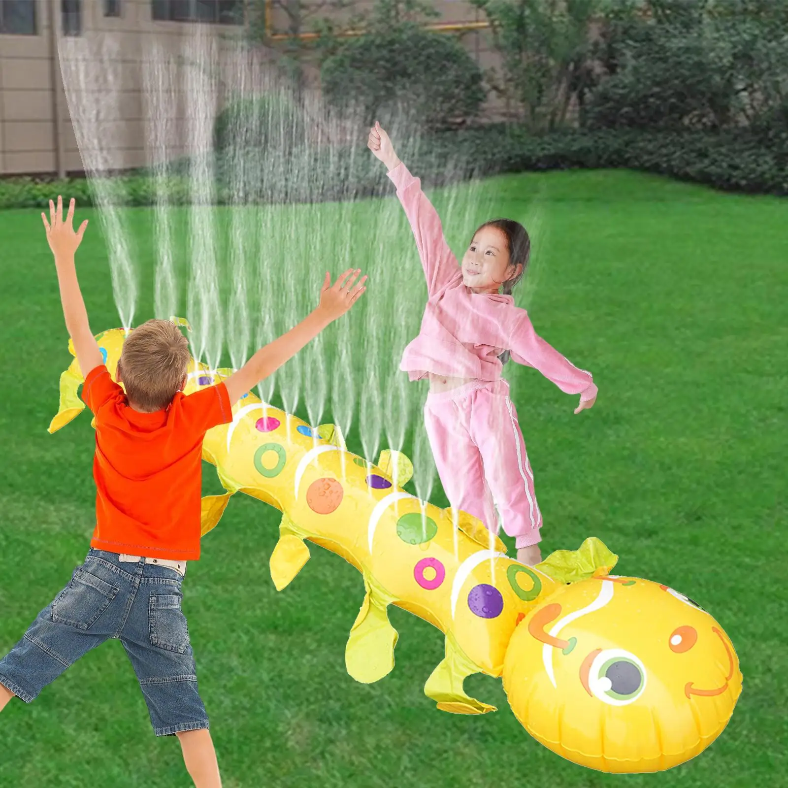 

Sprinkler Caterpillar Shaped Backyard Play Children Play Non Slip Outside Water Toy for Outside Garden Summer Lawn Age 3+