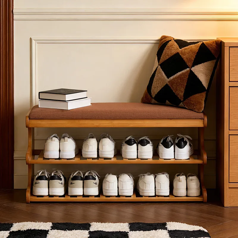 Internet celebrity Shoe changing stool door household shoe stool with storage can sit shoe cabinet non-solid wood shoe rack