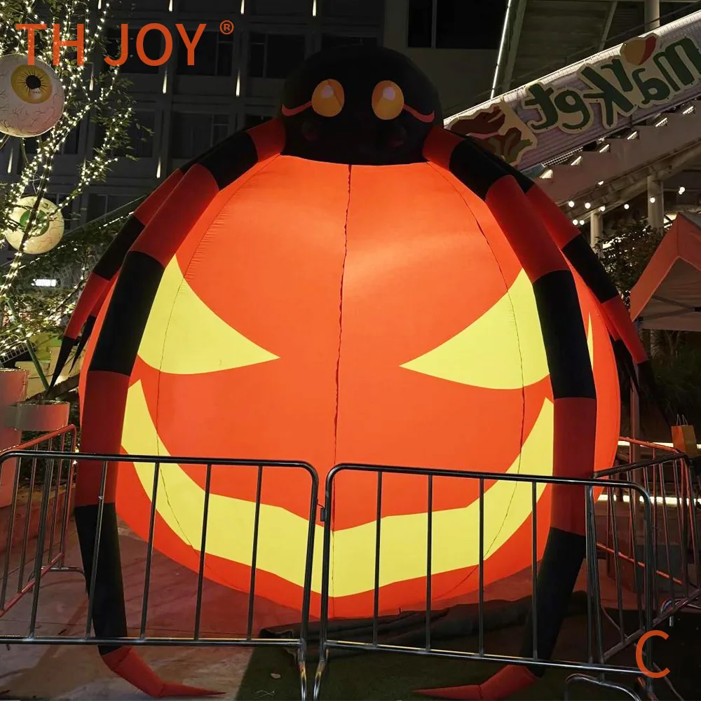 Ballon citrouille gonflable d'halloween de 20 pieds et 6m, nouveau modèle d'araignée sur citrouille pour décoration de festival, livraison aérienne rapide à porte!