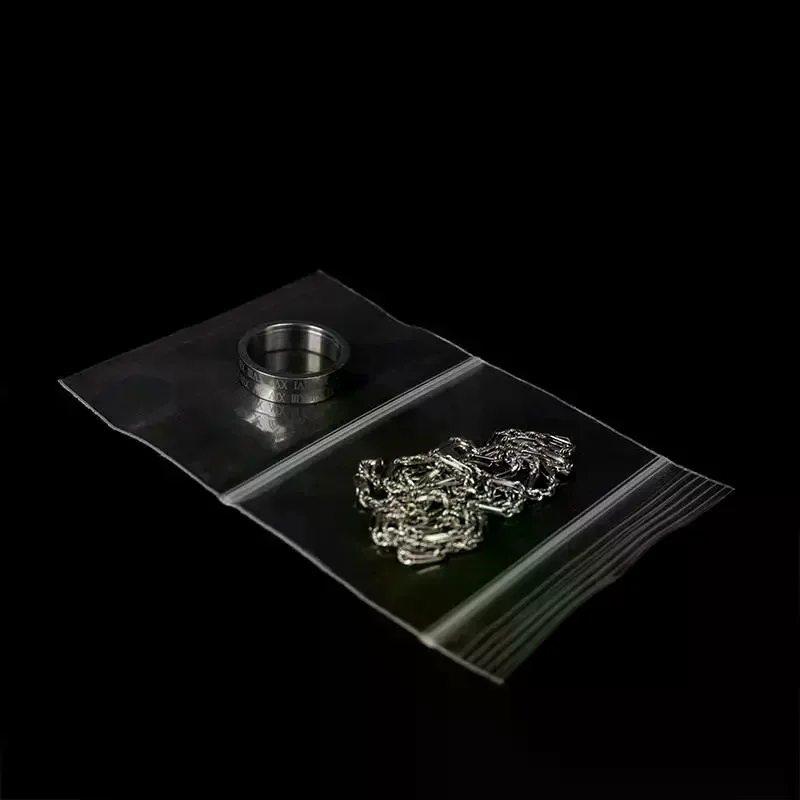 Transparent Double Pocket Bags Home Travel For Pearls Jewels Ring Packaging Decoration Accessory Storage 200Pcs
