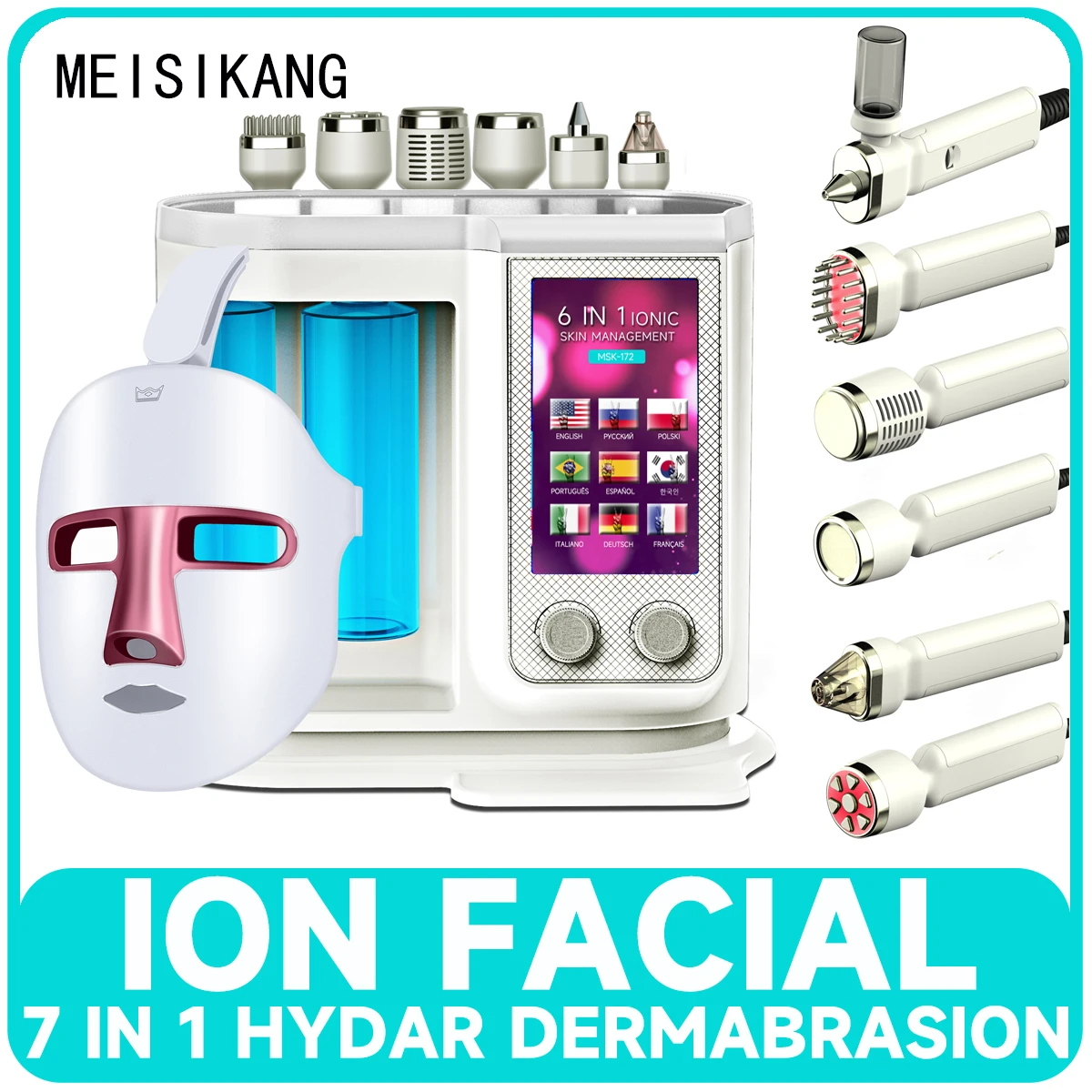 

MEISIKANG 7 In1 Oxygen Facial Machine Deep Cleaning Spa Lifting Aqua Face Device